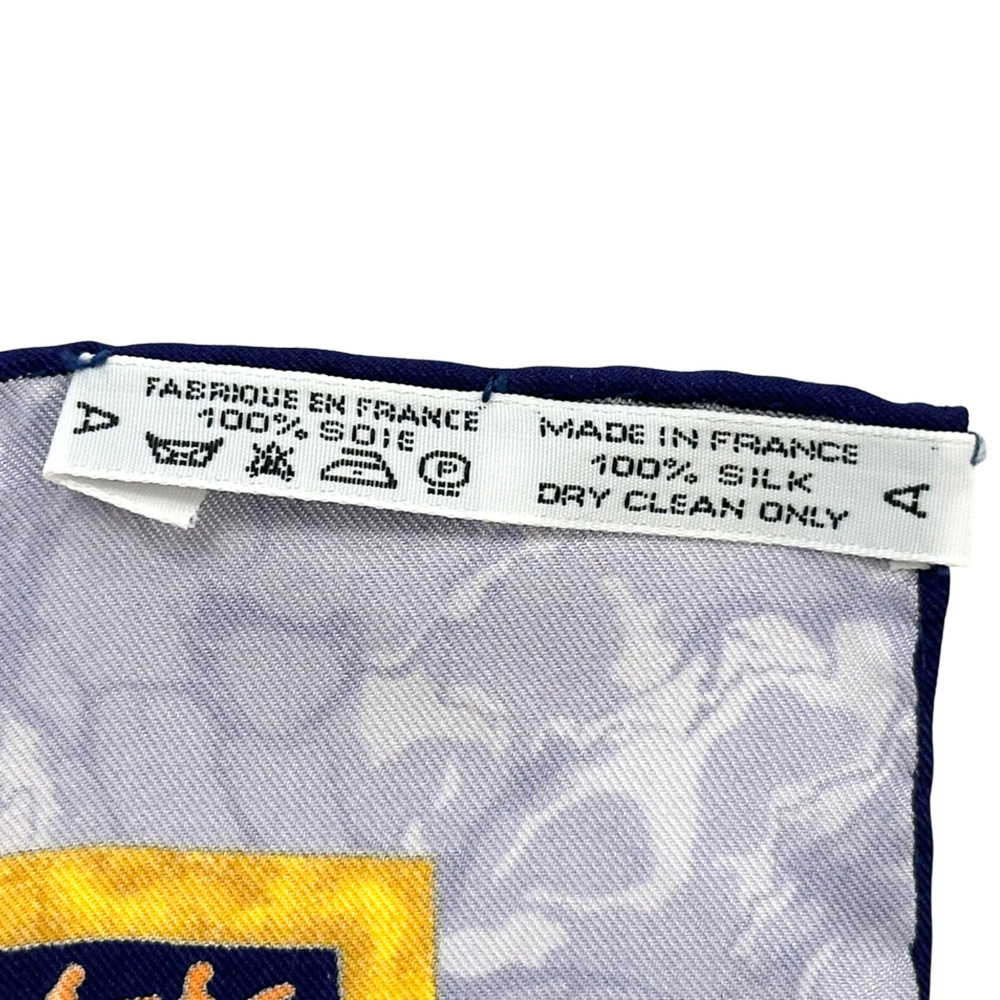 HERMES Blue Silk Scarf - Picture 5 of 5